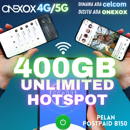 ONEXOX Postpaid 400GB High Speed 4G 5G Data Plan.