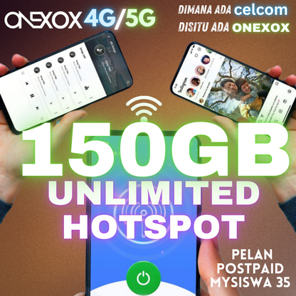 ONEXOX Postpaid 150GB High Speed 4G 5G Data Plan